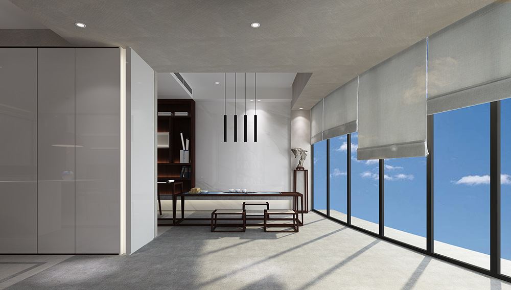 新中式风格室内装修设计效果图-雅颂·流花君庭平层