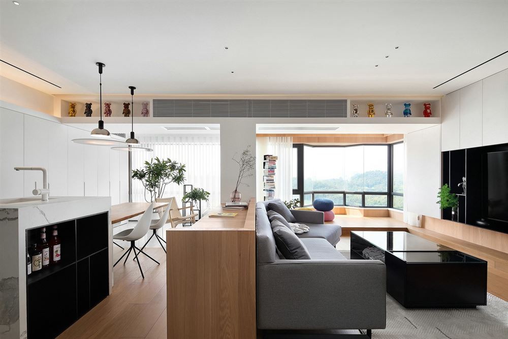 室内装修金色碧海171平方米四居-现代极简风格室内设计家装案例