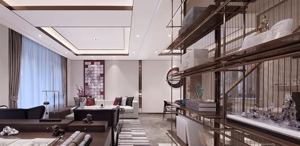 室内装修中和坊别墅230平米-新中式风格别墅室内设计家装案例