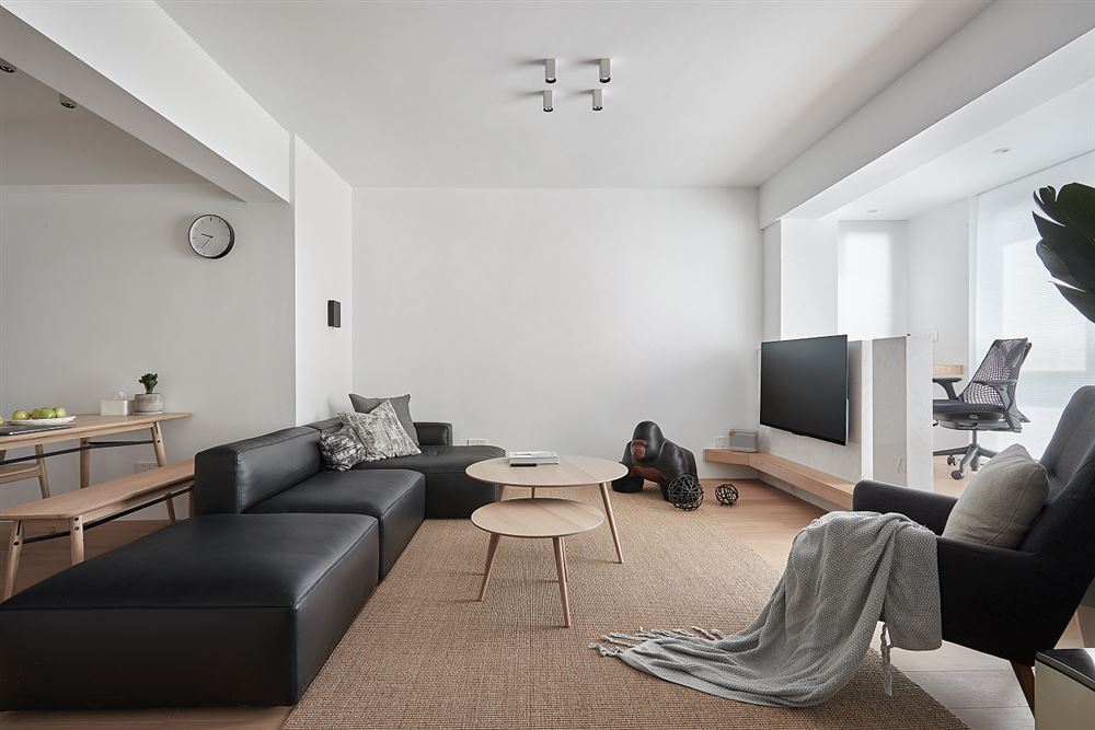 装修设计万科金域中央108平方米三居-现代极简风格室内家装案例效果图