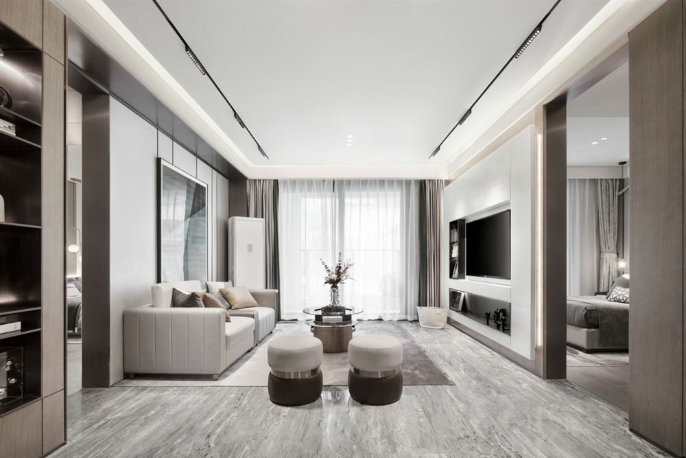 室内装修国华新都110平方米三居-现代简约风格室内设计家装案例