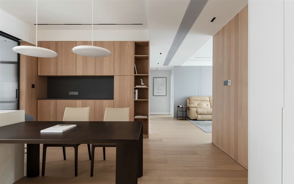 室内装修佛山奥园159平方米四居-现代极简原木风格室内设计家装案例