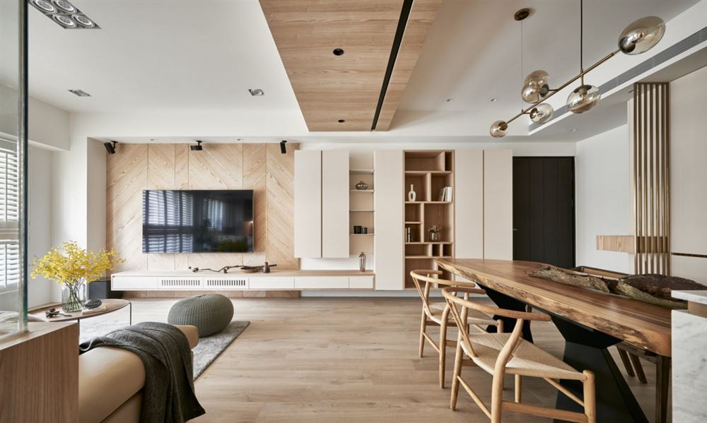 室內  mi)靶  xiu)綠地香樹花城160平(ping)方米四居-北歐簡約風格室內設計家裝案例