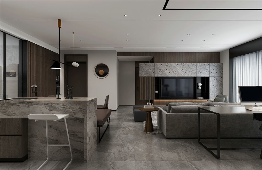 室内装修中海金沙水岸162平方米四居-现代简约风格室内设计家装案例