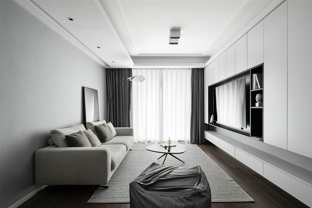 室内装修深业城三期120平方米三居-现代简约风格室内设计家装案例