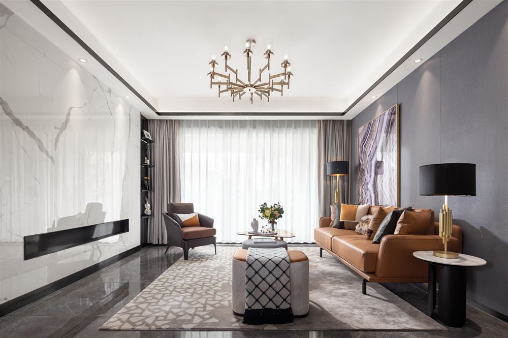 室内装修雅居乐英伦首府135平米三居-现代轻奢风格室内设计家装案例