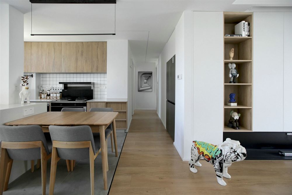 装修设计富力南湖壹品126平方米三居-现代简约原木风格室内家装案例