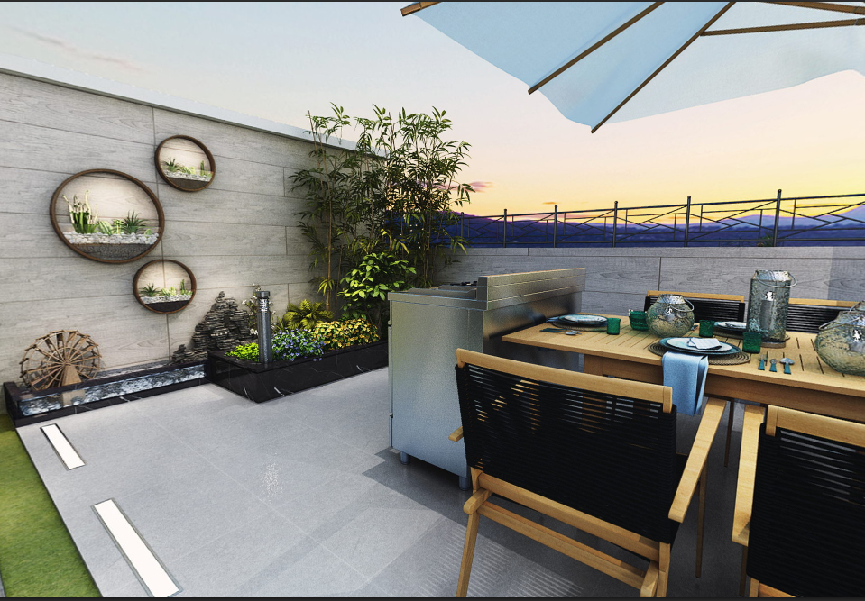 佛山保利外滩一号别墅350平米现代简约风格室内装修案例-阳台