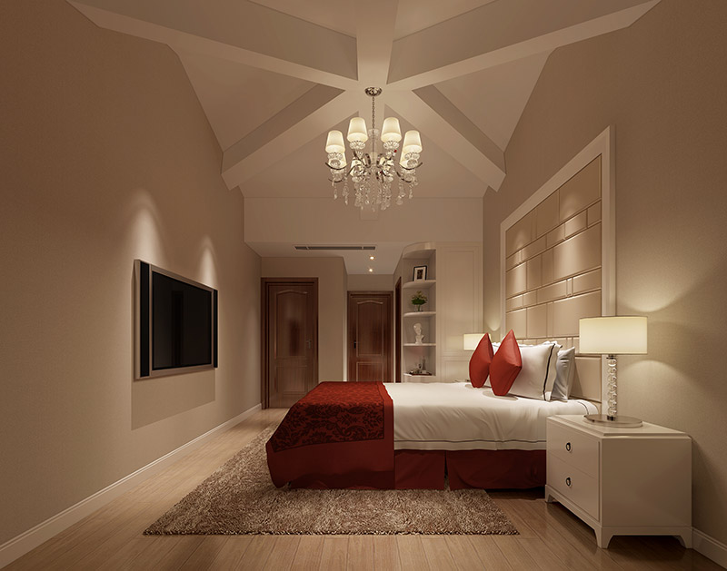 现代前卫风格室内装修效果图-荣安花园复式150平米-卧室