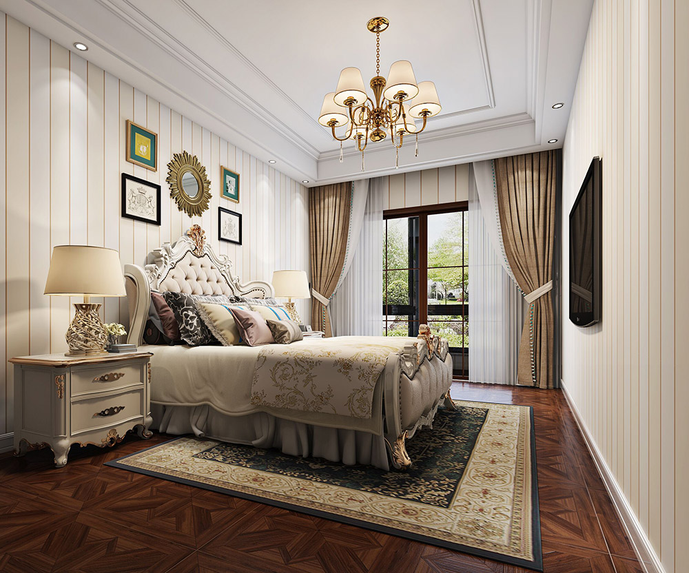 地中海花园别墅366平米地中海风格装修案例-卧室