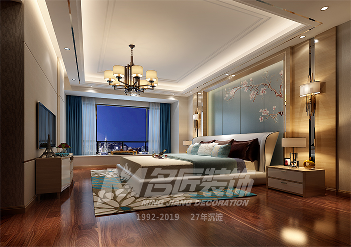 敏捷畔海御峰四居176平米现代简约风格装修案例-卧室