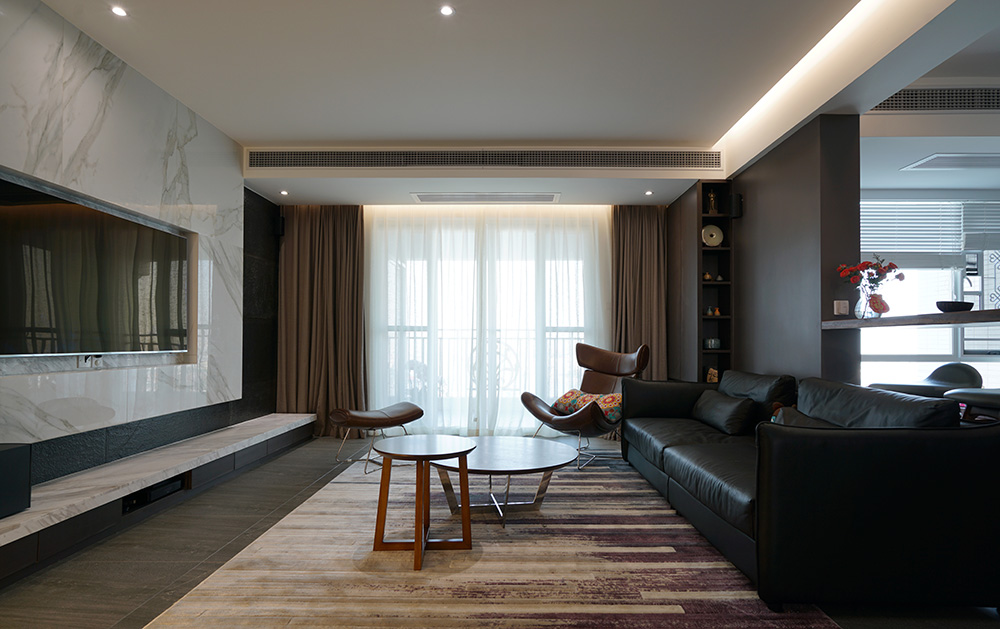 现代简约风格室内装修设计效果图-半岛的自由锦绣半岛-室内客厅装修设计