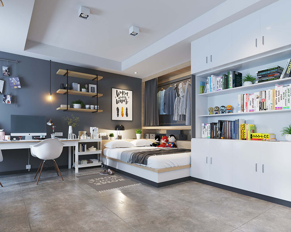 现代风格公寓装修设计效果图-卧室