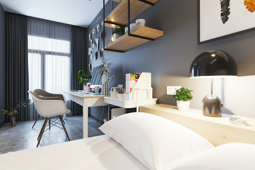 现代风格公寓装修设计效果图-睡床