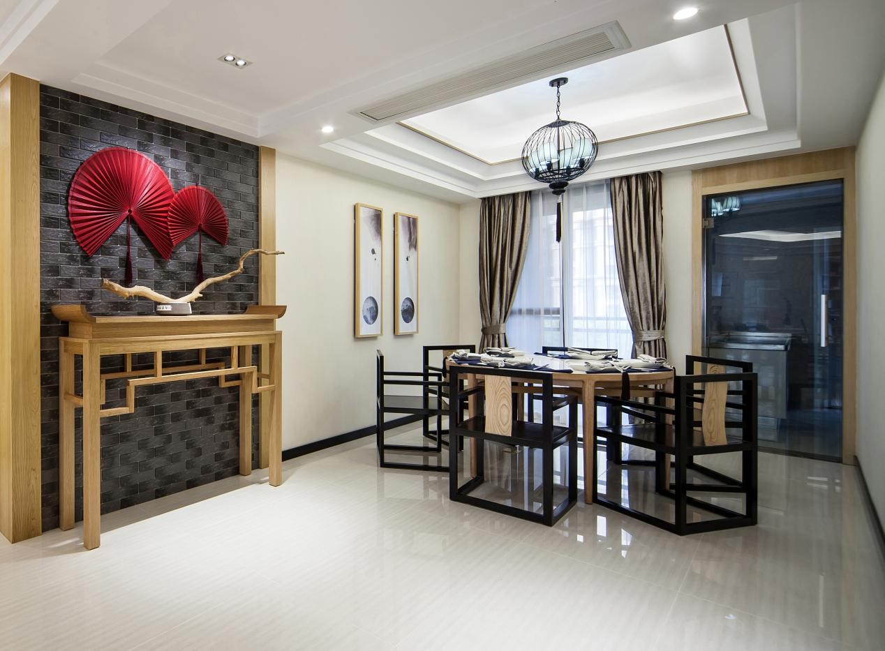 新中式风格家装设计室内装修效果图-餐厅