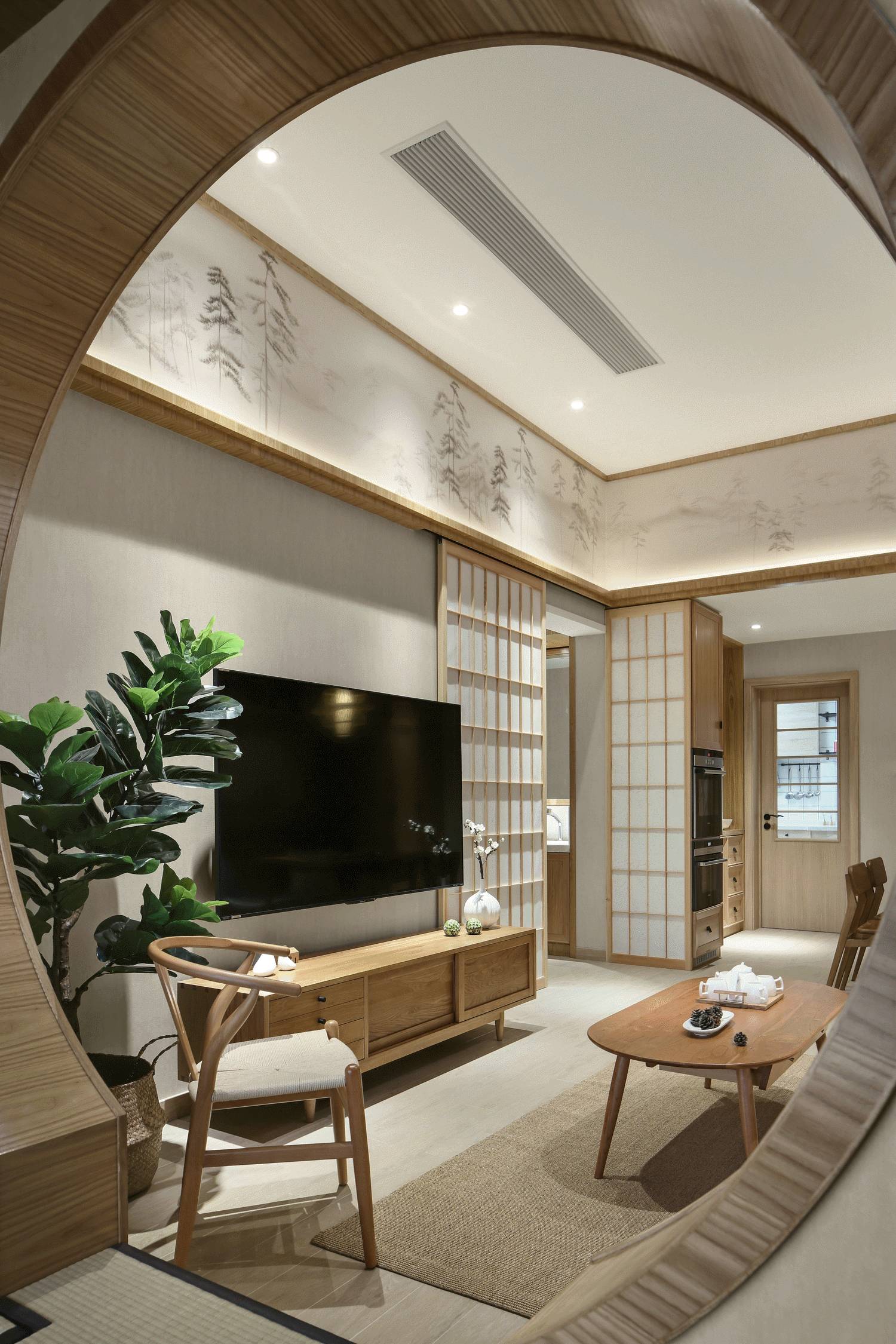 日式简约风格家装设计室内装修效果图-客厅