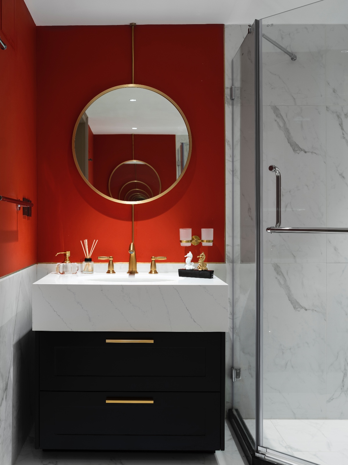 现代美式风格家装设计室内装修效果图-卫生间浴室柜