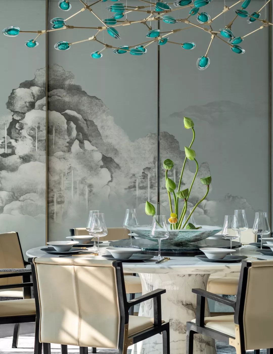 新中式风格家装设计室内装修效果图-餐厅