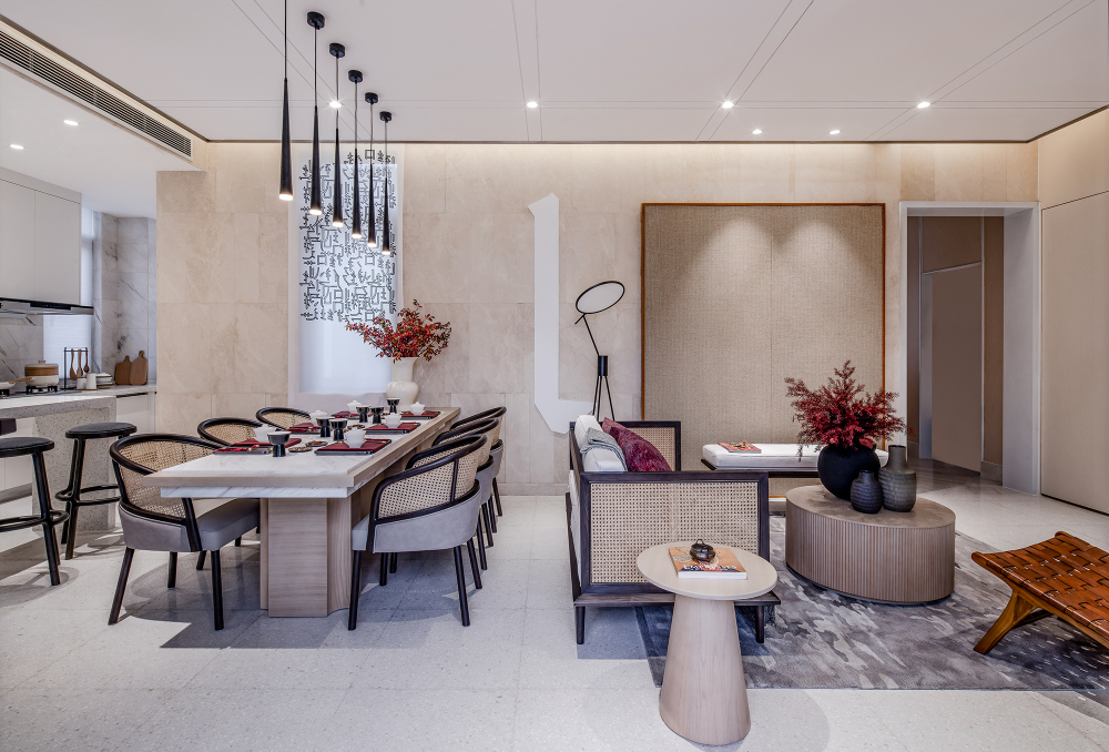 新中式风格室内家装案例效果图-餐厅