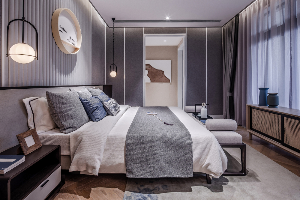 新中式风格室内家装案例效果图-卧室