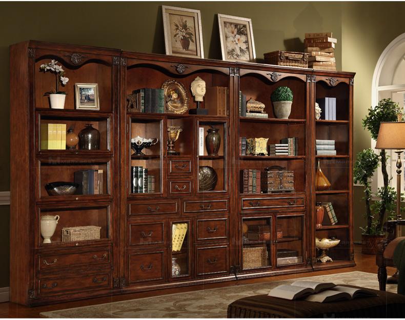 室内装修书柜古典美式