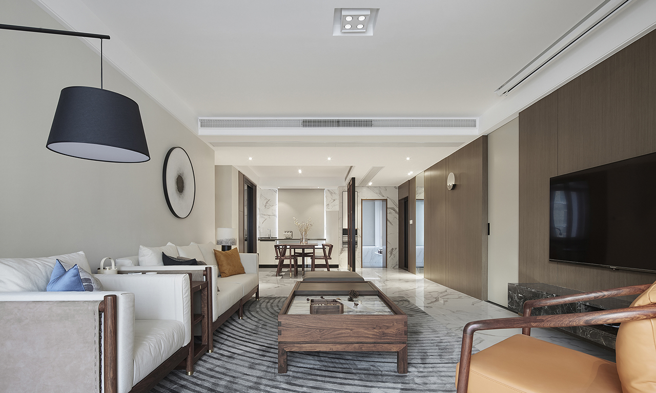 简约新中式风格室内家装案例效果图-客厅沙发