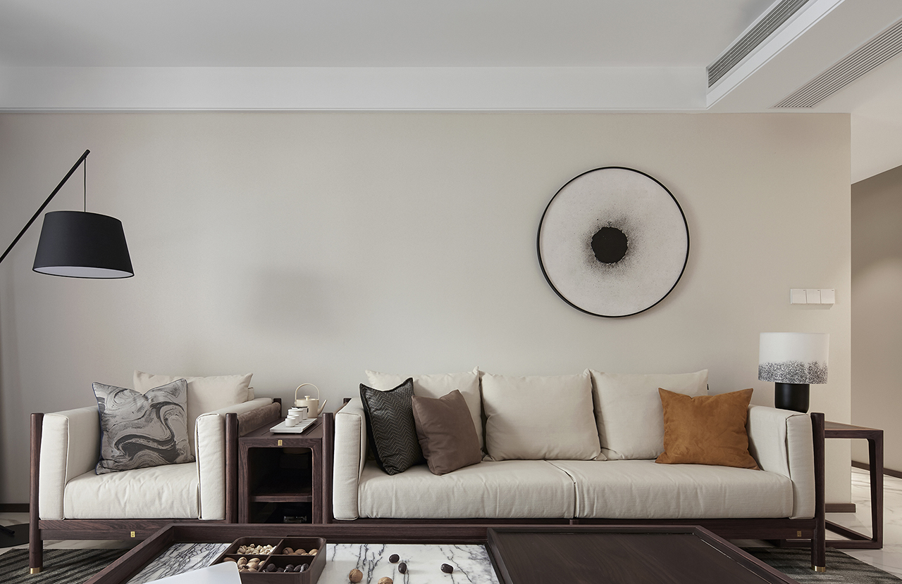 简约新中式风格室内家装案例效果图-客厅沙发