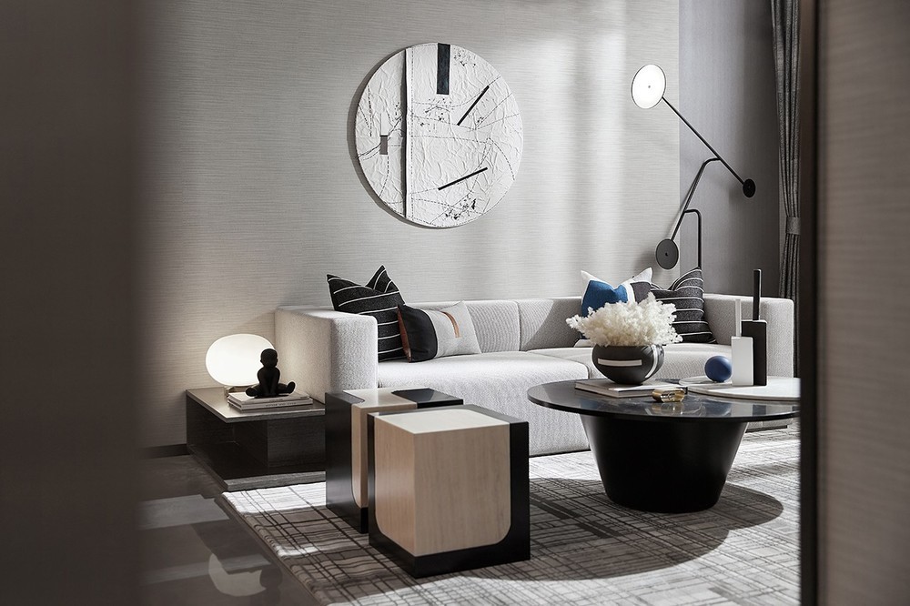 现代简约风格室内家装案例效果图-客厅沙发