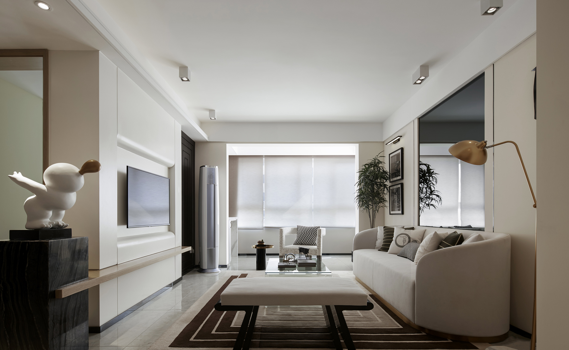 现代简约风格室内家装案例效果图-客厅沙发