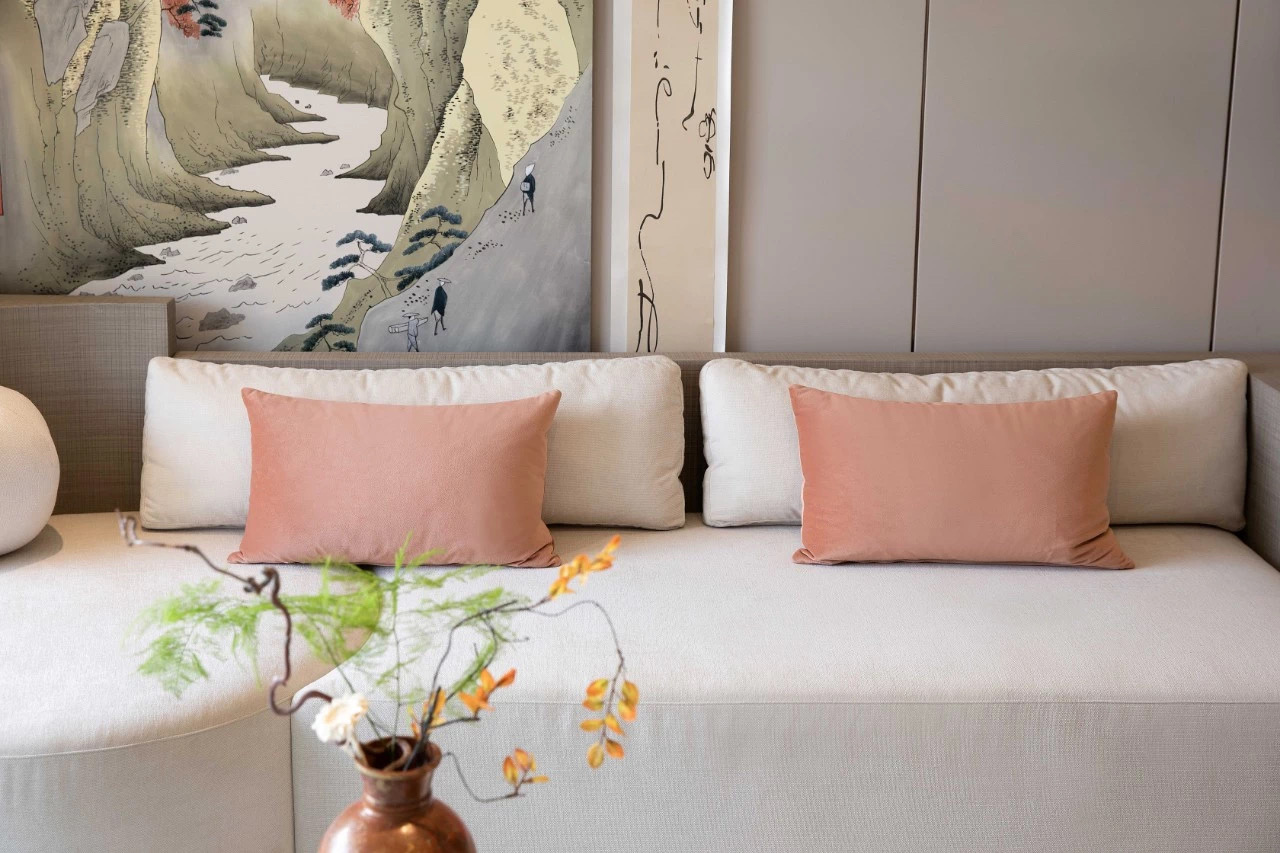 日式原木风格室内家装案例效果图-客厅沙发