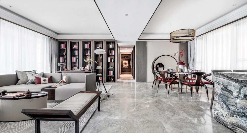 新中式奢华风格室内设计家装案例-客餐厅
