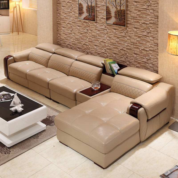 室内装修设计客厅皮质沙发