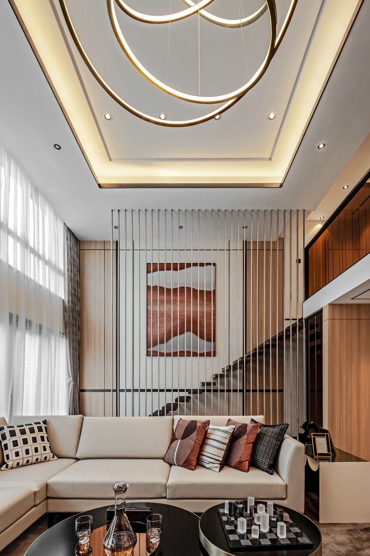 现代轻奢风格复式室内设计家装案例-楼梯