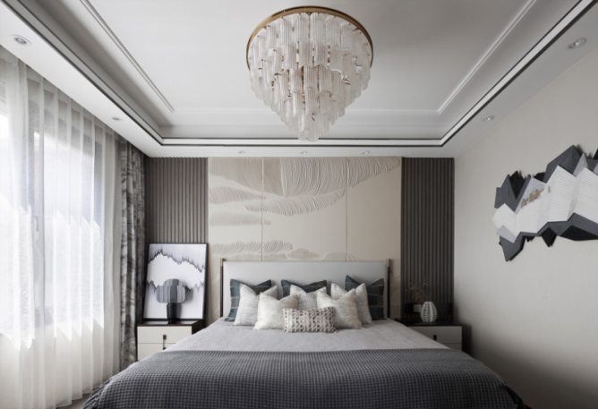 新中式风格别墅室内设计家装案例-卧室