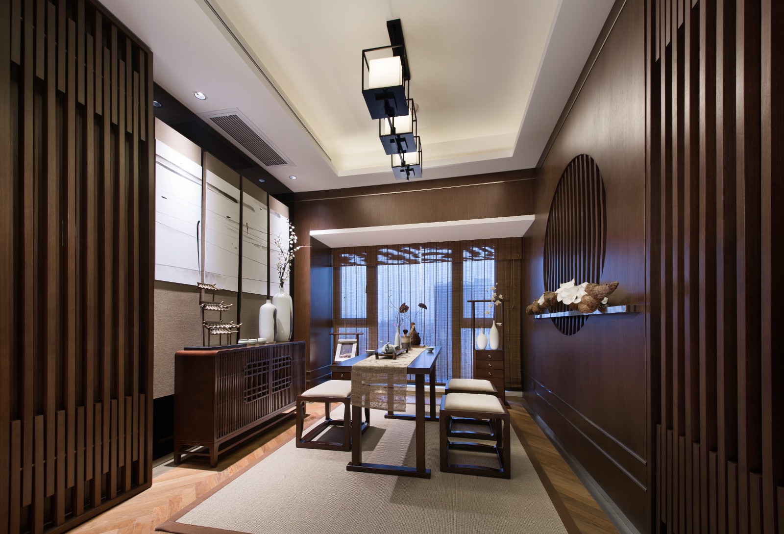新中式风格室内设计家装案例-茶室